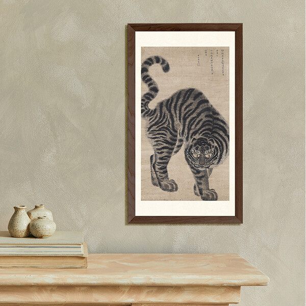 김홍도의 송하맹호도를 포스코스틸리온이 포스아트로 구현한 샘플