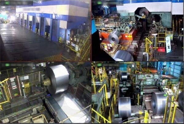 광양제철소가 개발한 냉연 자동속도제어 시스템이 냉간압연공정 입측에서 출측까지의 전 과정을 상시 모니터링하고 있다.