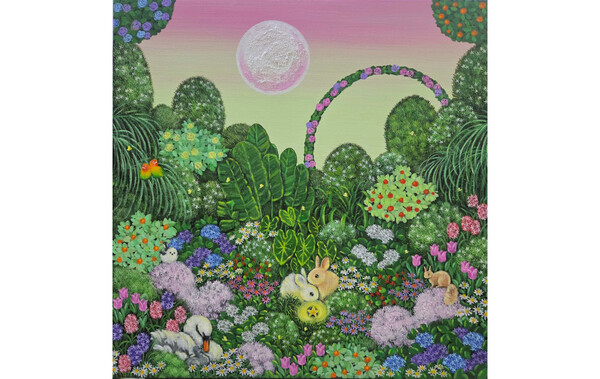 ◇썬키, 함께라서 행복해, 45.5x45.5cm, acrylic on canvas, 2025