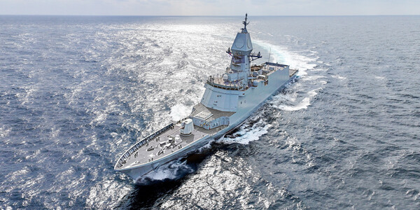 ◇경남 고성군 소재 SK오션플랜트 조선소에서 건조 중인 한국 해군 최신 호위함의 시운전 장면